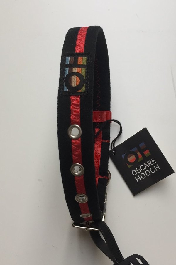 Oscar & Hooch Halsband Größe S 28cm - 38cm Black & Red
