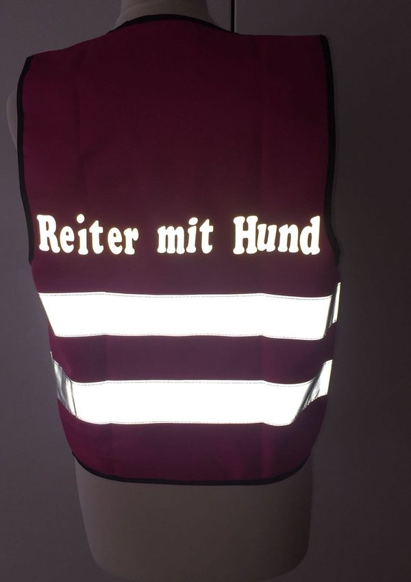 Reflexweste " Reiter mit Hund" in 5 Farben ab XS-5XL