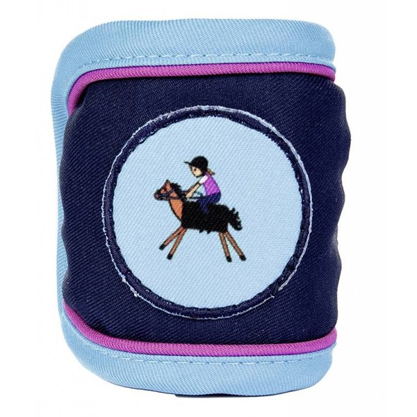 Polarfleecebandagen -Funny Horses- blau